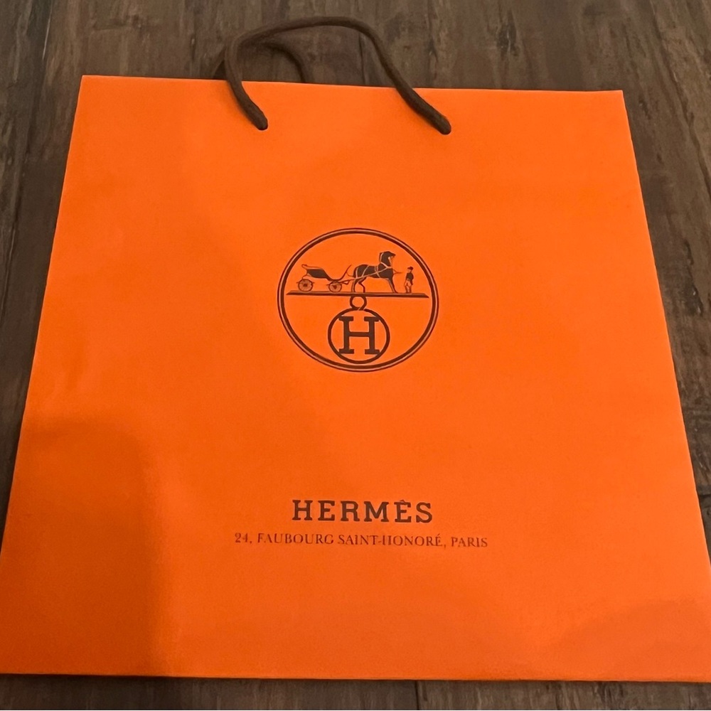 HERMES Small Orange Authentic EMPTY Shopping Bag